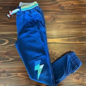 Boden Appliqué Joggers with a lightning bolt design